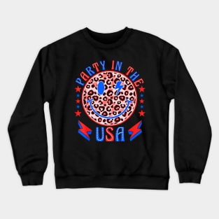 Retro Party in the USA 4th of July Preppy men women Crewneck Sweatshirt